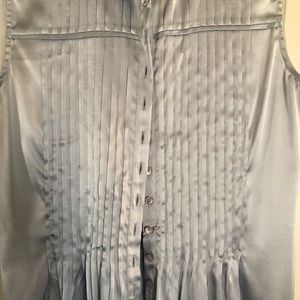 ARMANI collection powder blue silk tuxedo blouse